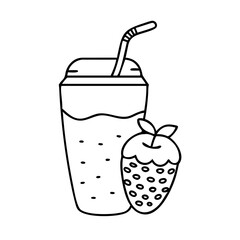smoothie icon, smoothie line art - simple line art of smoothie, perfect for smoothie logos and icons