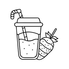 smoothie icon, smoothie line art - simple line art of smoothie, perfect for smoothie logos and icons