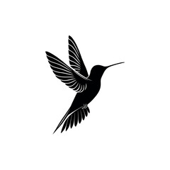 hummingbird silhouette logo vector line art logo design
