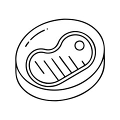steak icon, steak line art - simple line art of steak, perfect for steak logos and icons