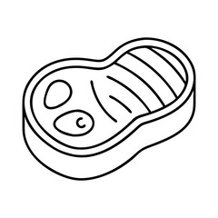 steak icon, steak line art - simple line art of steak, perfect for steak logos and icons