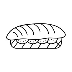 sushi nigiri icon, sushi nigiri line art - simple line art of sushi nigiri, perfect for sushi nigiri logos and icons