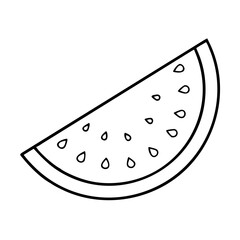 watermelon slice icon, watermelon slice line art - simple line art of watermelon slice, perfect for watermelon slice logos and icons