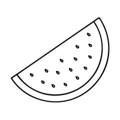 watermelon slice icon, watermelon slice line art - simple line art of watermelon slice, perfect for watermelon slice logos and icons