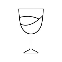 wine glass icon, wine glass line art - simple line art of wine glass, perfect for wine glass logos and icons