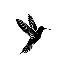 hummingbird silhouette logo vector line art logo design