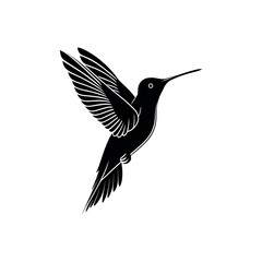 Fototapeta premium hummingbird silhouette logo vector line art logo design