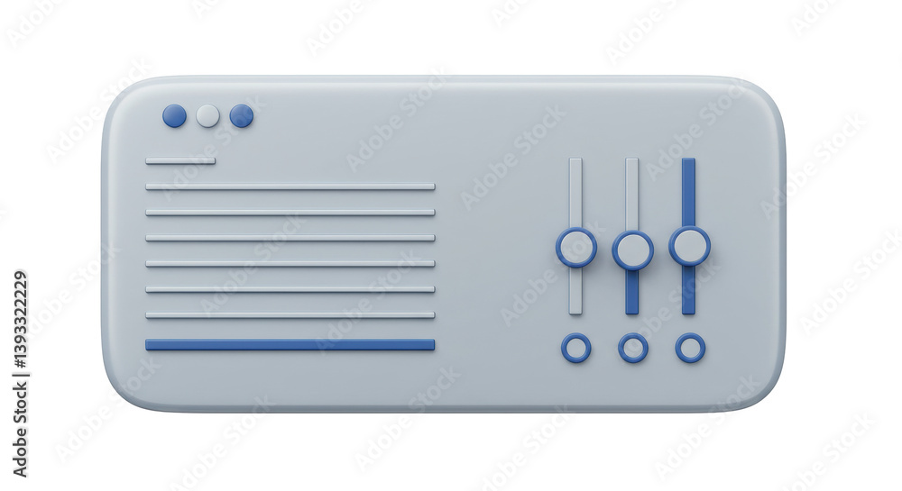 Poster isolated user interface slider control panel with modern design