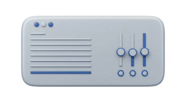 Isolated User Interface Slider Control Panel with Modern Design