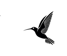 hummingbird silhouette logo vector line art logo design