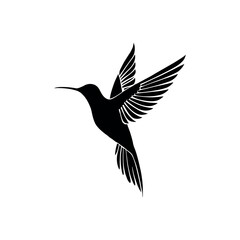 hummingbird silhouette logo vector line art logo design