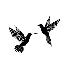 hummingbird silhouette logo vector line art logo design