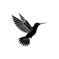 hummingbird silhouette logo vector line art logo design