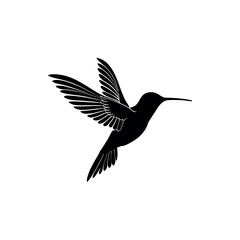 hummingbird silhouette logo vector line art logo design