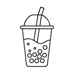 bubble tea icon, bubble tea line art - simple line art of bubble tea, perfect for bubble tea logos and icons