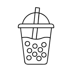 bubble tea icon, bubble tea line art - simple line art of bubble tea, perfect for bubble tea logos and icons