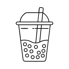 bubble tea icon, bubble tea line art - simple line art of bubble tea, perfect for bubble tea logos and icons