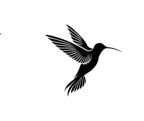 hummingbird silhouette logo vector line art logo design