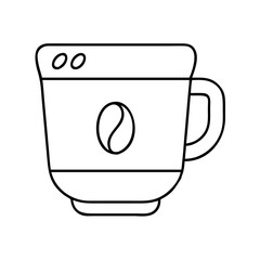 coffee cup icon, coffee cup line art - simple line art of coffee cup, perfect for coffee cup logos and icons