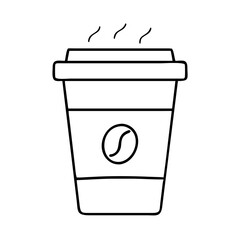 coffee cup icon, coffee cup line art - simple line art of coffee cup, perfect for coffee cup logos and icons