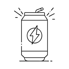 energy drink can icon, energy drink can line art - simple line art of energy drink can, perfect for energy drink can logos and icons