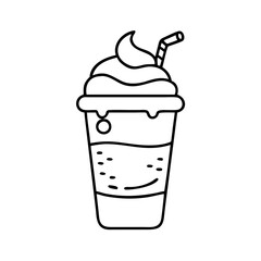 frappuccino icon, frappuccino line art - simple line art of frappuccino, perfect for frappuccino logos and icons