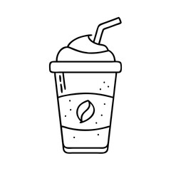 frappuccino icon, frappuccino line art - simple line art of frappuccino, perfect for frappuccino logos and icons