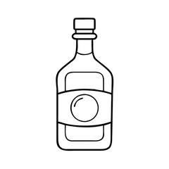 gin bottle icon, gin bottle line art - simple line art of gin bottle, perfect for gin bottle logos and icons