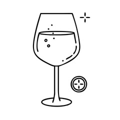 glass of ros icon, glass of ros line art - simple line art of glass of ros, perfect for glass of ros logos and icons