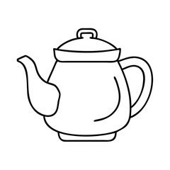 green tea pot icon, green tea pot line art - simple line art of green tea pot, perfect for green tea pot logos and icons