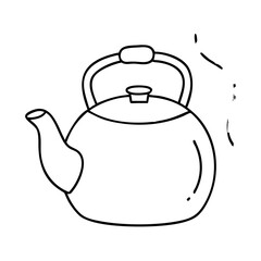green tea pot icon, green tea pot line art - simple line art of green tea pot, perfect for green tea pot logos and icons