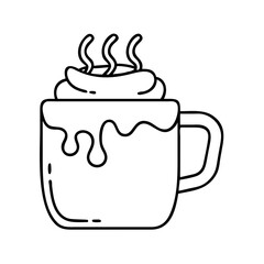 hot chocolate mug icon, hot chocolate mug line art - simple line art of hot chocolate mug, perfect for hot chocolate mug logos and icons