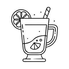 hot toddy icon, hot toddy line art - simple line art of hot toddy, perfect for hot toddy logos and icons