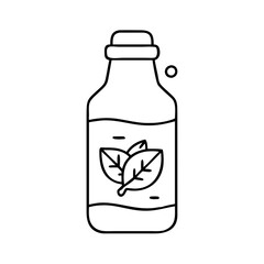 kombucha bottle icon, kombucha bottle line art - simple line art of kombucha bottle, perfect for kombucha bottle logos and icons