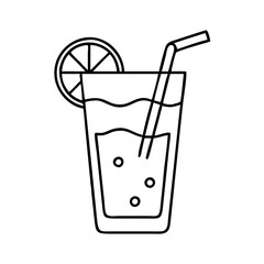 lemonade glass icon, lemonade glass line art - simple line art of lemonade glass, perfect for lemonade glass logos and icons