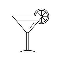lemon drop martini icon, lemon drop martini line art - simple line art of lemon drop martini, perfect for lemon drop martini logos and icons
