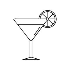 lemon drop martini icon, lemon drop martini line art - simple line art of lemon drop martini, perfect for lemon drop martini logos and icons