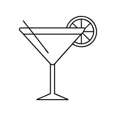 lemon drop martini icon, lemon drop martini line art - simple line art of lemon drop martini, perfect for lemon drop martini logos and icons