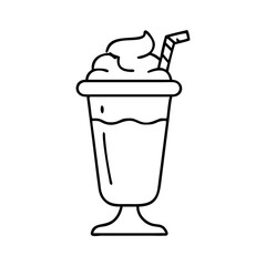 milkshake icon, milkshake line art - simple line art of milkshake, perfect for milkshake logos and icons
