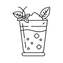 mint julep icon, mint julep line art - simple line art of mint julep, perfect for mint julep logos and icons
