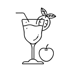 peach bellini icon, peach bellini line art - simple line art of peach bellini, perfect for peach bellini logos and icons