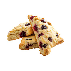 Orange Cranberry Scones Isolated on Transparent Background