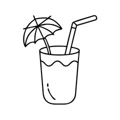 pi a colada icon, pi a colada line art - simple line art of pi a colada, perfect for pi a colada logos and icons