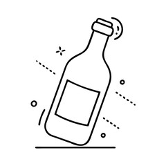 red wine bottle icon, red wine bottle line art - simple line art of red wine bottle, perfect for red wine bottle logos and icons