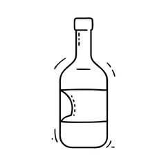 red wine bottle icon, red wine bottle line art - simple line art of red wine bottle, perfect for red wine bottle logos and icons