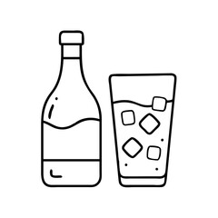 rum and coke icon, rum and coke line art - simple line art of rum and coke, perfect for rum and coke logos and icons