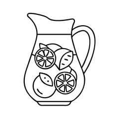 sangria pitcher icon, sangria pitcher line art - simple line art of sangria pitcher, perfect for sangria pitcher logos and icons © Sayem