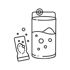 seltzer water icon, seltzer water line art - simple line art of seltzer water, perfect for seltzer water logos and icons