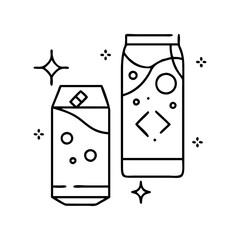sparkling water icon, sparkling water line art - simple line art of sparkling water, perfect for sparkling water logos and icons