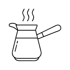 turkish coffee icon, turkish coffee line art - simple line art of turkish coffee, perfect for turkish coffee logos and icons